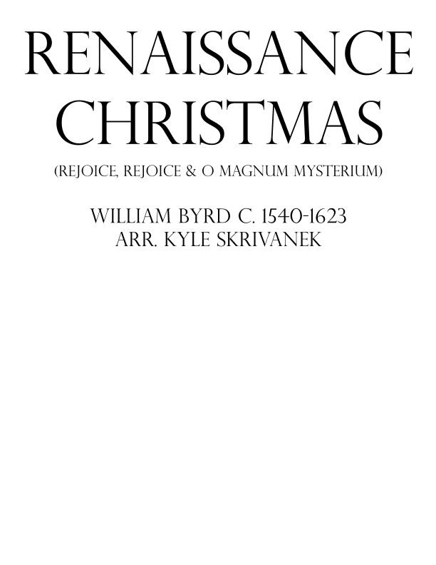 Renaissance Christmas (arr. Kyle Skrivanek)