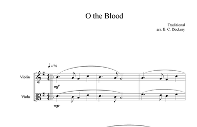 O The Blood (Violin and Viola Duet) (arr. B. C. Dockery)