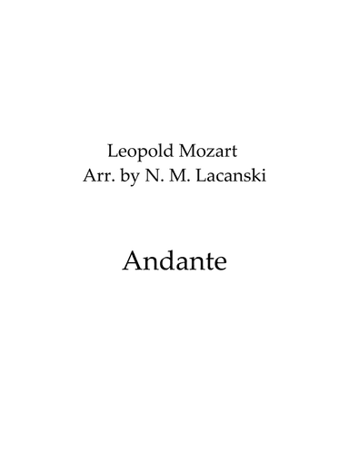 Andante (arr. Nick Lacanski)