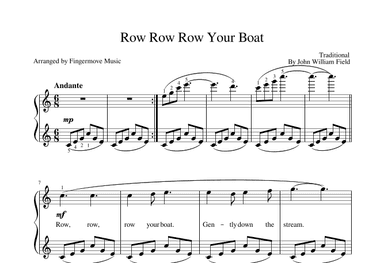 Row Row Row Your Boat (arr. Fingermove	Music)