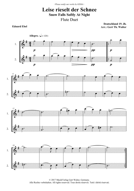 Snow Falls Softly At Night (arr. Gert Th. Walter)