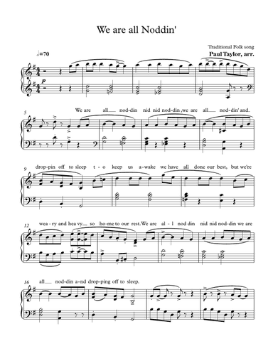 We are all a Nod-din (arr. Paul Taylor)