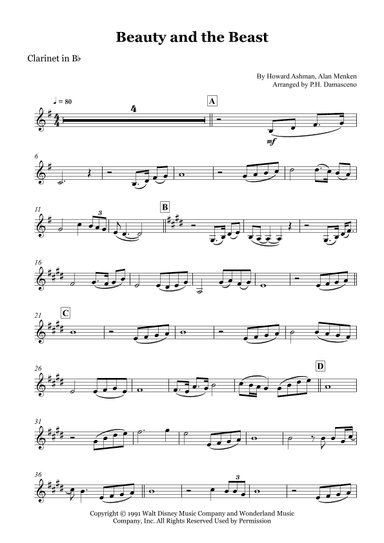 Beauty And The Beast (arr. P.H. Damasceno)