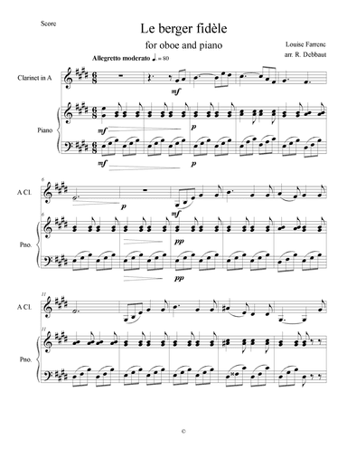 Le berger fidèle (The Faithful Shepherd) (arr. Robert Debbaut)