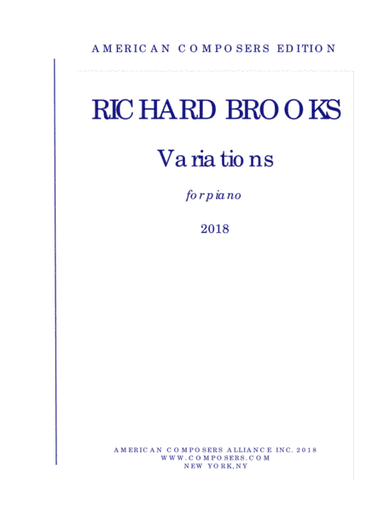 [Brooks] Variations for Piano