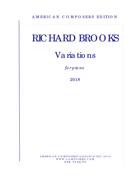 [Brooks] Variations for Piano