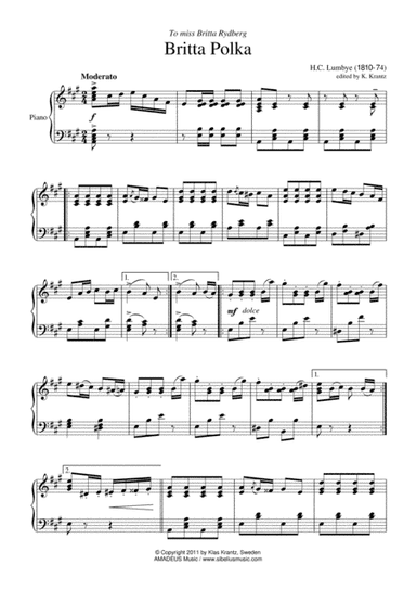 Britta Polka for piano solo (arr. K. Krantz)