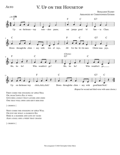 Up on the Housetop for Alto Voice (arr. Christopher Esther)