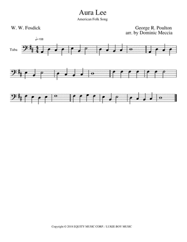 Aura Lee (arr. Dominic Meccia)