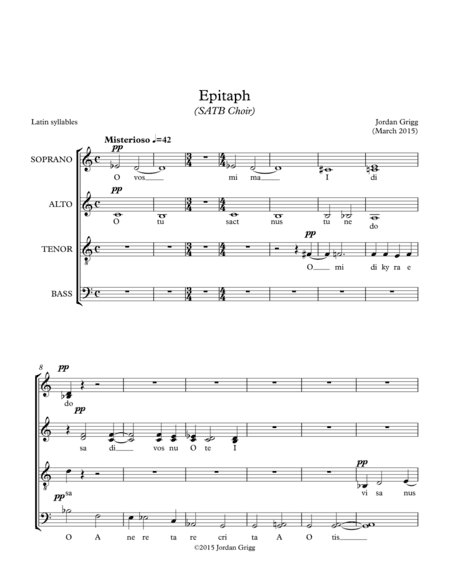 Epitaph (SATB Choir)