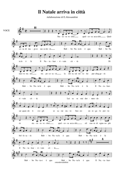 Il Natale arriva in città (parte per voce) (arr. Ester Alessandrini)