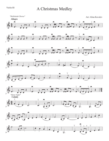 A christmas Medley for 3 Violins (Violin 3) (arr. Alina Kovalev)