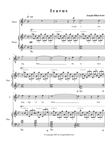 Icarus, from Loves Ancient and Forbidden - for tenor and piano