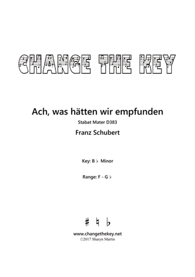 Ach, was hatten wir empfunden - Bb Minor (arr. Change the Key)
