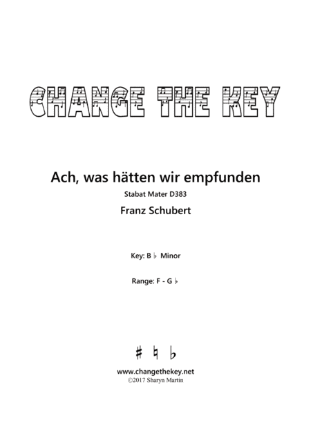 Ach, was hatten wir empfunden - Bb Minor (arr. Change the Key)