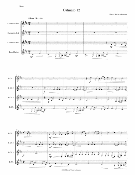Ostinato 12 for clarinet quartet