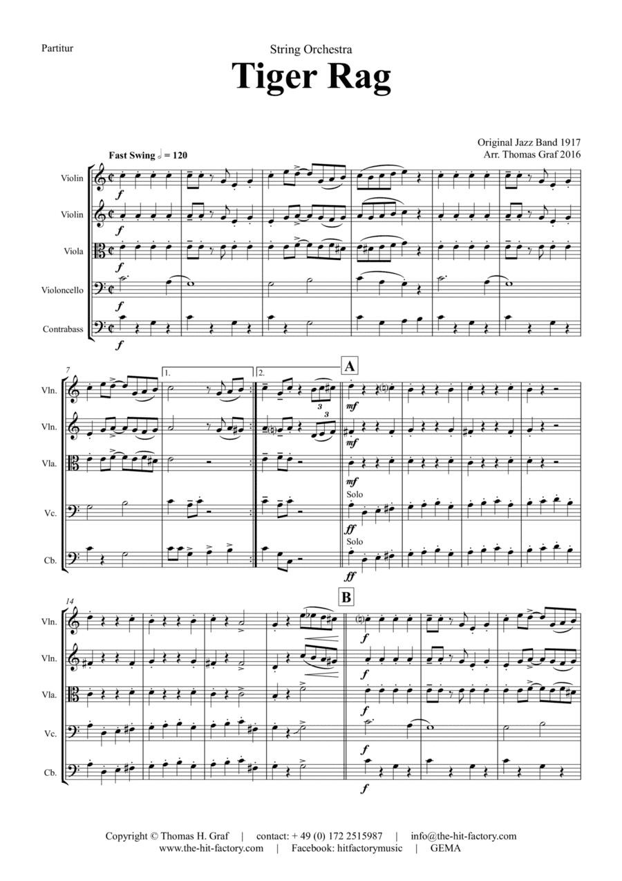 Tiger Rag - Jazz Classic - String Orchestra (arr. Thomas Graf)