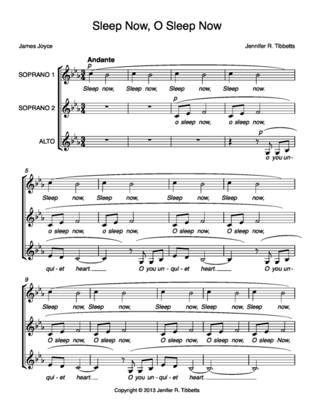 Sleep Now SSA by Jennifer R. Tibbetts