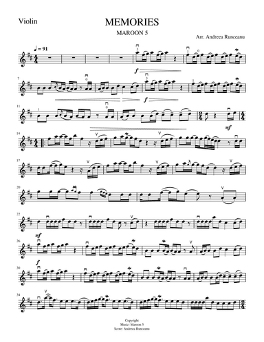 Memories (arr. Andreea Runceanu)