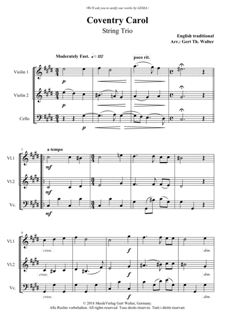 Coventry Carol (arr. Gert Th. Walter)