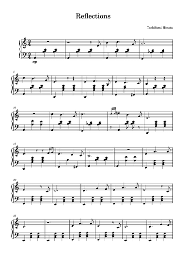 Reflections Toshifumi Hinata (arr. SheetMusicSimply)