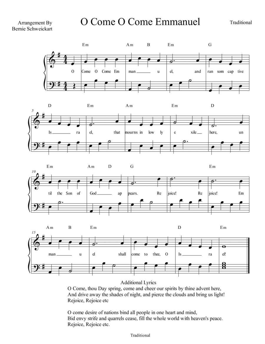 O Come, O Come, Emmanuel (arr. Bernie Schweickart)