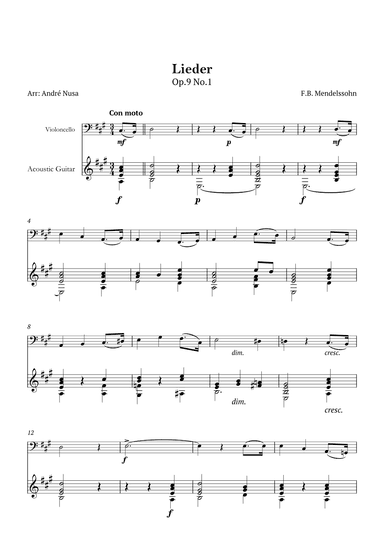 Lieder Op.9 No.1 (arr. André Nusa)