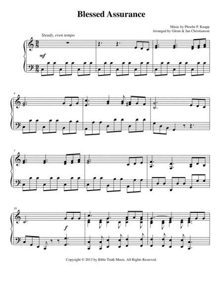 Blessed Assurance (arr. Glenn & Jan Christianson)