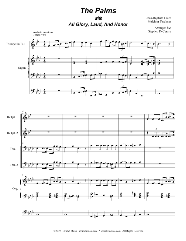 The Palms (with "All Glory, Laud, and Honor") (Brass Quartet and Organ - Alternate Version) (arr. Stephen DeCesare)