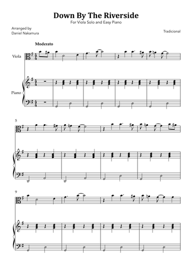 Down By The Riverside (For Viola Solo and Easy Piano) (arr. Daniel Nakamura)