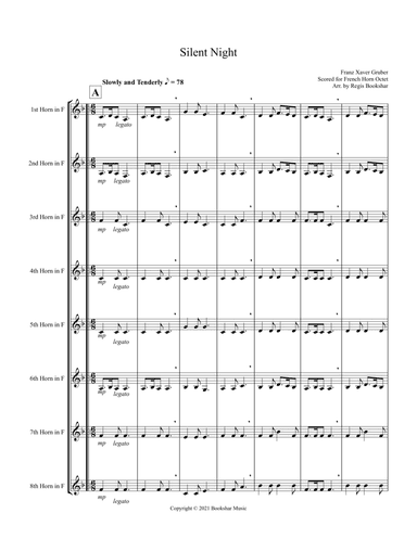 Silent Night (Bb) (French Horn Octet) (arr. Regis Bookshar)