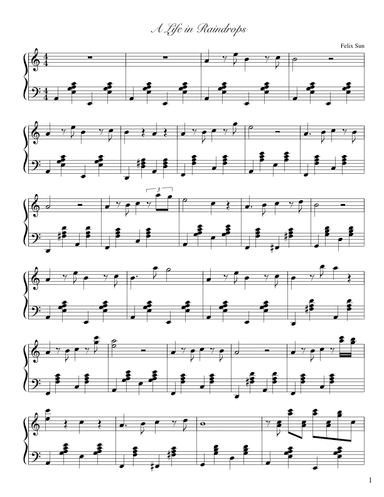 A Life in Raindrops (Piano Solo)