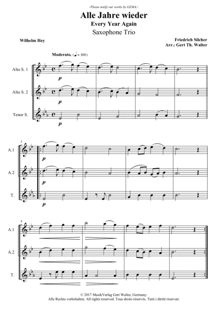 Every Year Again (arr. Gert Th. Walter)