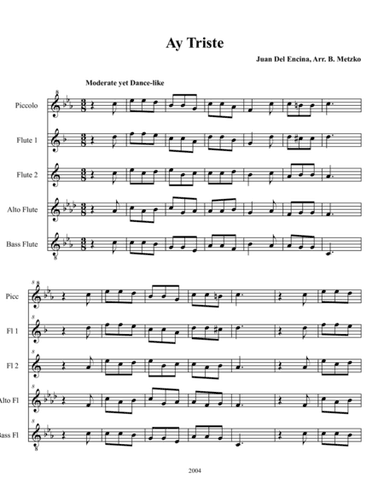 Ay Triste (arr. Brandyn Metzko)