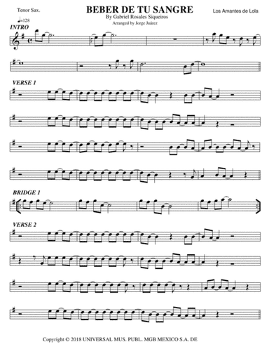 Beber De Tu Sangre (arr. Jorge Juárez)