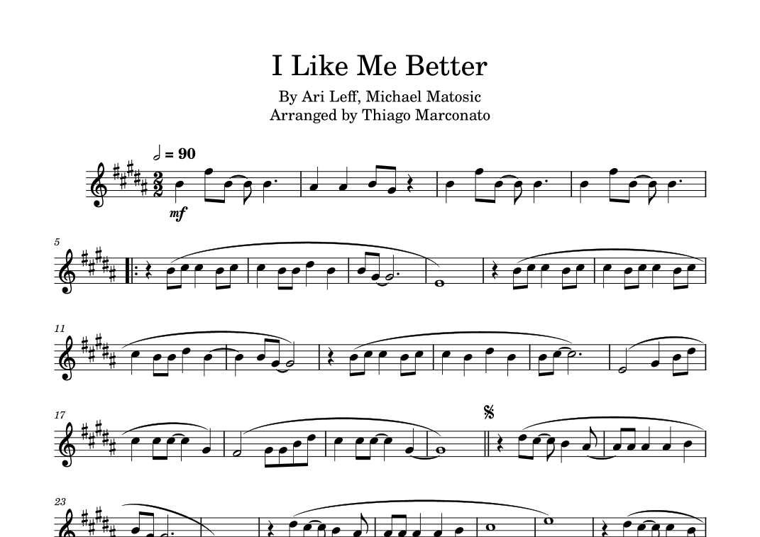 I Like Me Better (arr. Thiago Marconato)