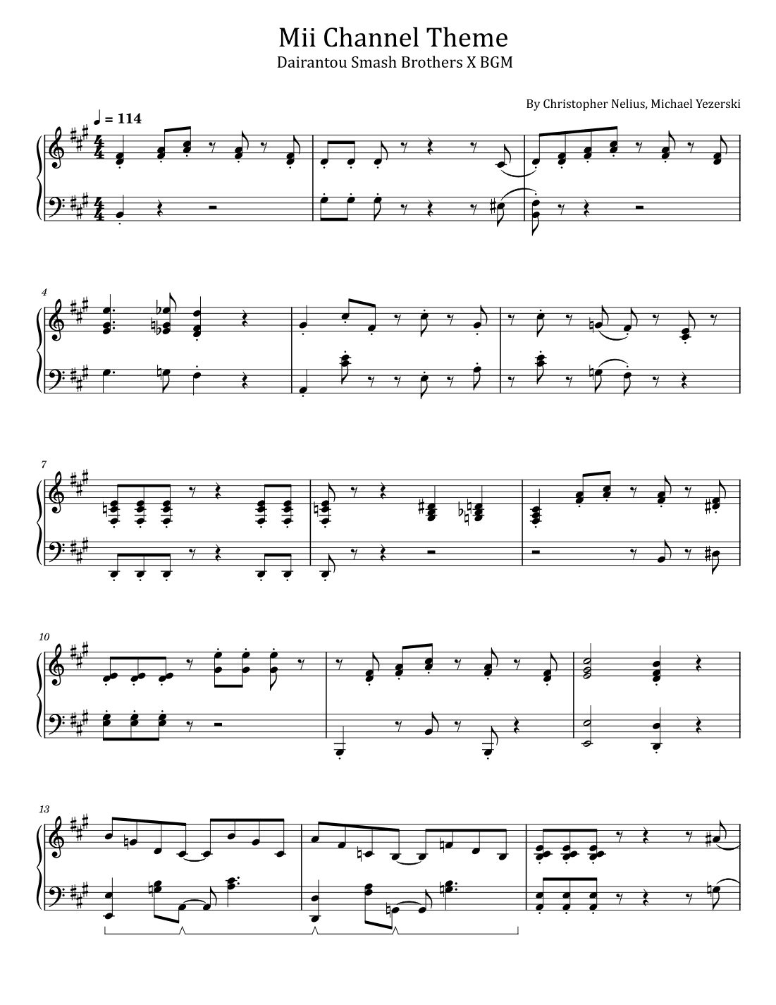 Mii Channel Theme (arr. poon)