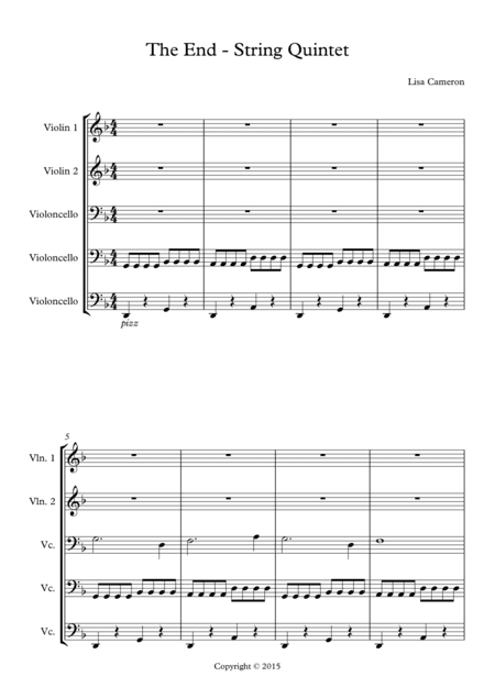 The End - String Quintet (2 violins, 3 cellos)