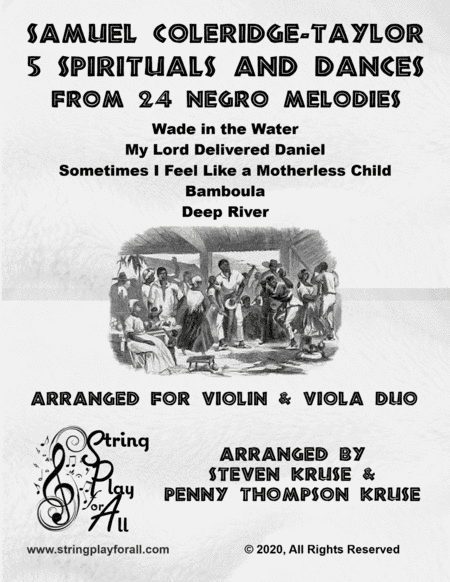 5 Spirituals and Dances from "24 Negro Melodies" for Violin and Viola (arr. Steven Kruse, Penny Thompson Kruse)