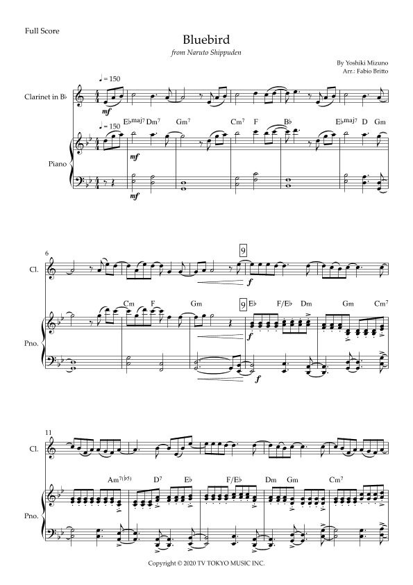 Ikimono Gakari's Blue Bird (arr. Fabio Britto)