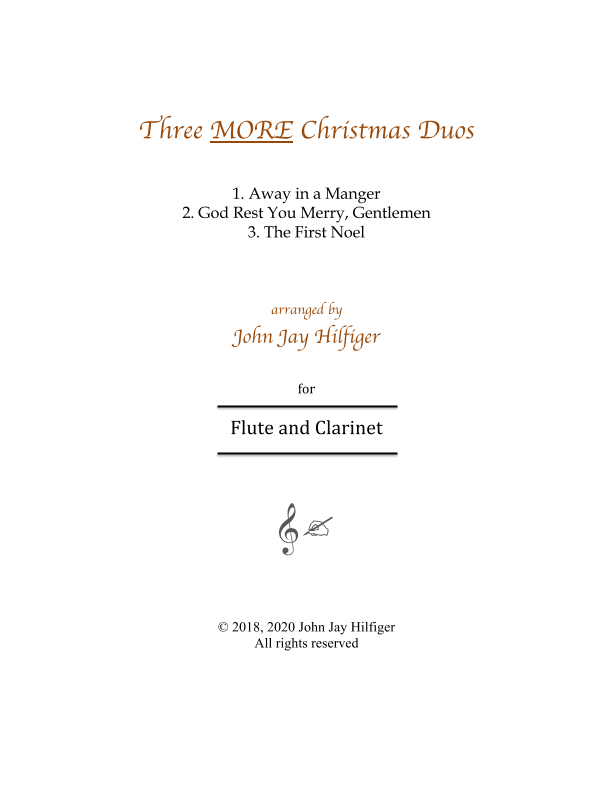 Three MORE Christmas Duos for Flute and Clarinet (arr. John Jay Hilfiger)