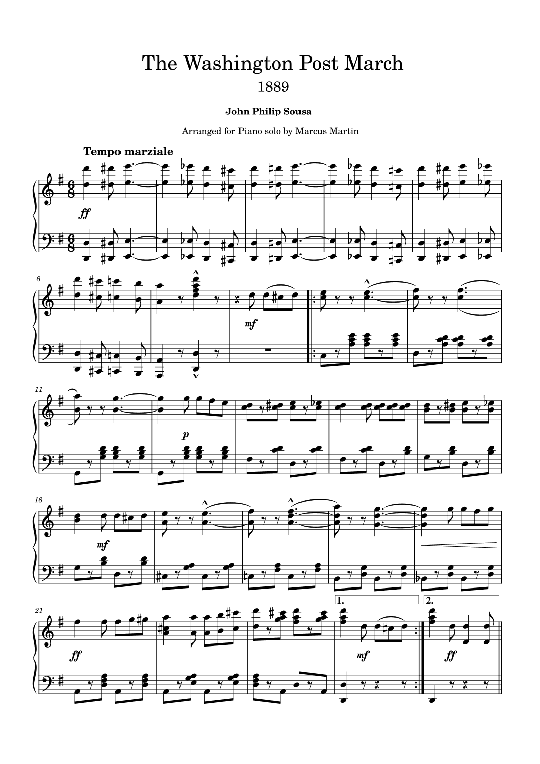 The Washington Post March (arr. Marcus Martin)