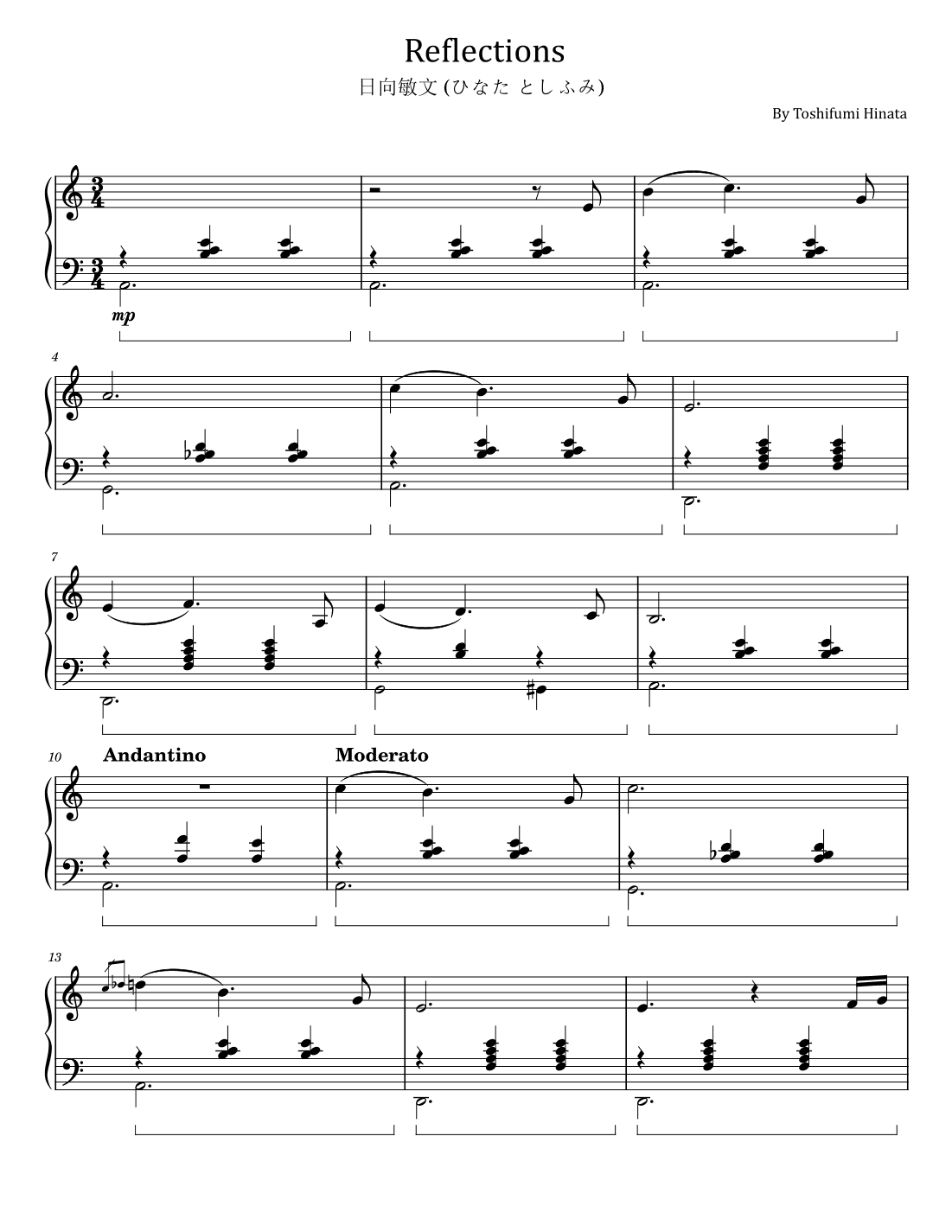 Reflections Toshifumi Hinata (arr. poon)