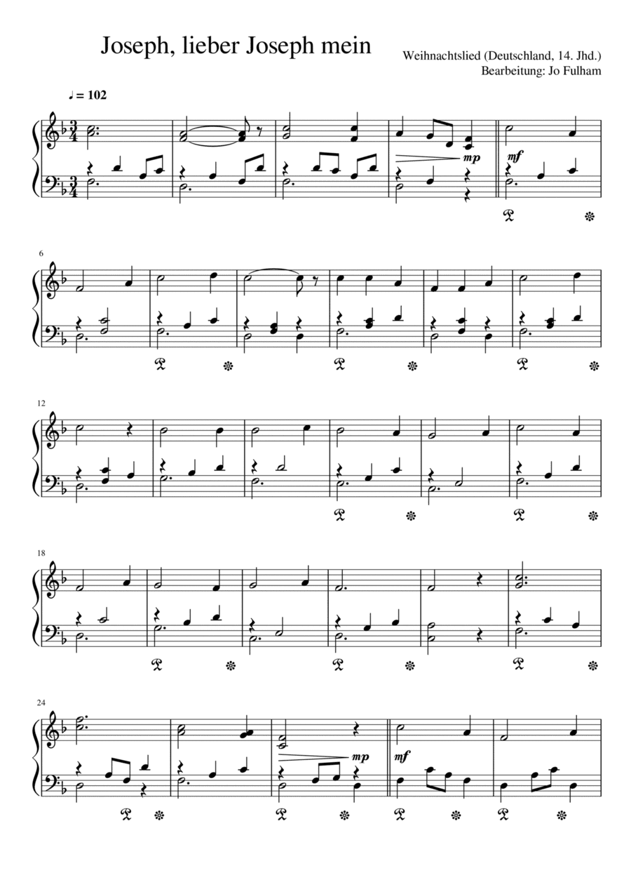 Joseph, lieber Joseph mein (arr. Jo Fulham)