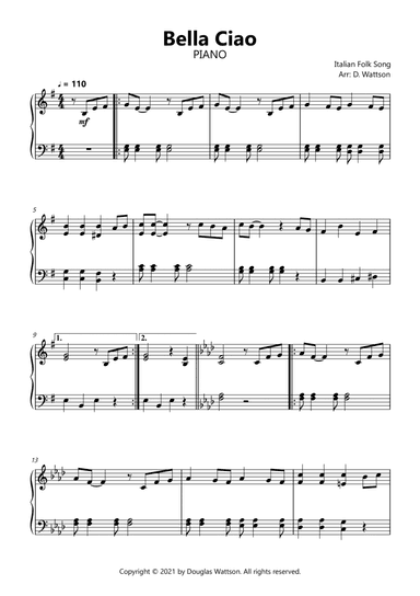 Bella Ciao (arr. Douglas Wattson)