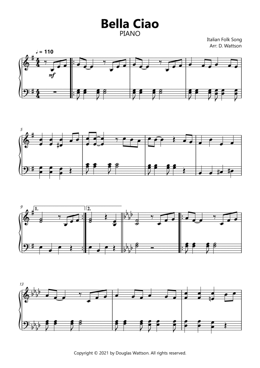 Bella Ciao (arr. Douglas Wattson)