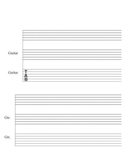 Vocal/Guitar/Tab Manuscript Paper