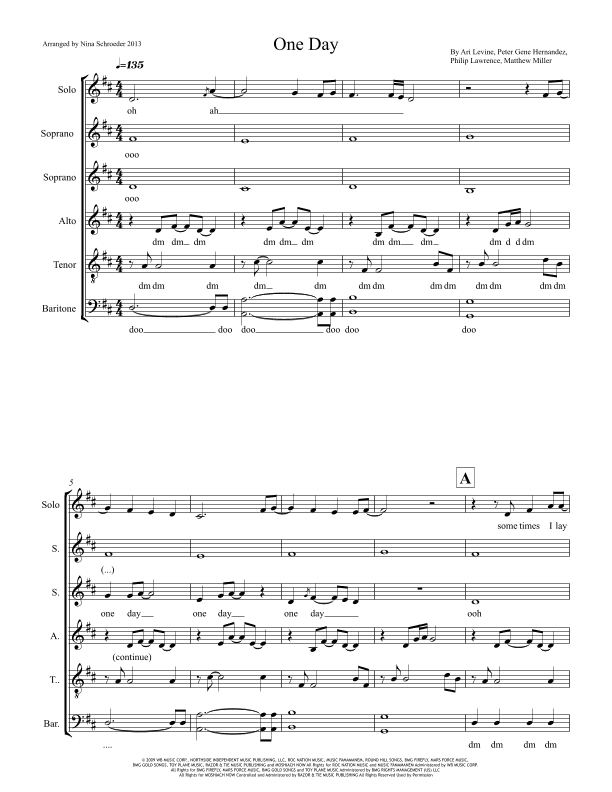 One Day (arr. Nina Schroeder)