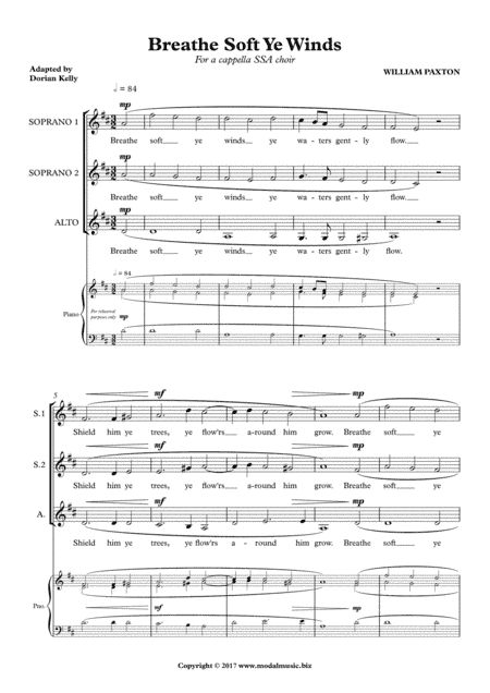 Breathe Soft Ye Winds (SSA) (arr. Dorian Kelly)