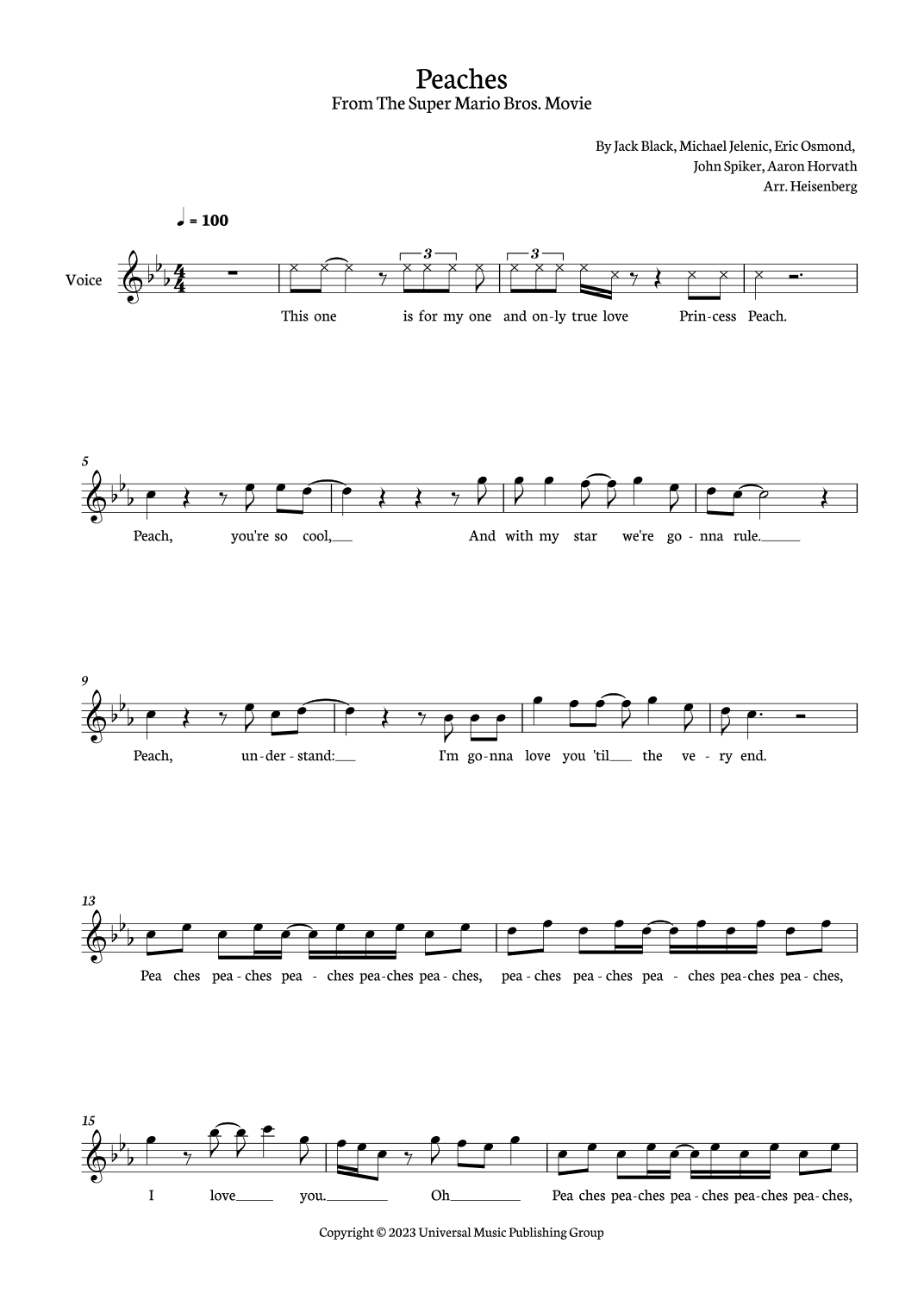 Peaches (arr. Heisenberg)